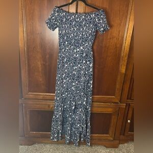 Anthropologie-If By Sea Floral Off Shoulder Maxi Dress Smocked Boho Cottagecore